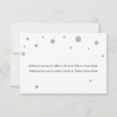 Witte & Zilveren Glitter Stippen RSVP Wedding Kaar (Achterkant)