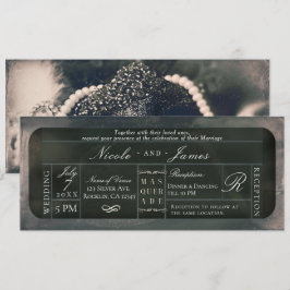 Witte Zilveren Glitter VIP Ticket Bruiloft Kaart