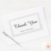Witte Zilveren Glitterrand - Rechthoekige Sticker (Envelop)