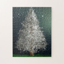 Witte zilveren kerstboom, heldere sterren