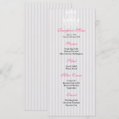 Witte & Zilveren Kroonluchter Gestreepte Receptie  Menu (Voorkant / Achterkant)