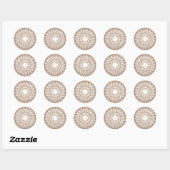 Witte Zilveren Lotus Bloemen Mandala Ronde Sticker (Vel)