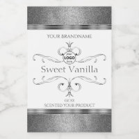 Witte zilveren productlabels sierlijke decoratie m