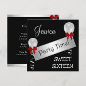 Witte, zilveren rode robogen, zoete 16 kaart (Voorkant / Achterkant)