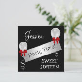 Witte, zilveren rode robogen, zoete 16 kaart (Staand voorkant)