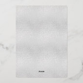 Witte zilveren roos gouden bloemrijke elegante ver folie uitnodiging (Achterkant)