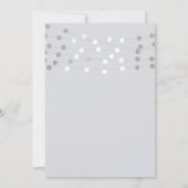 Witte zilveren slingerlichten moderne bruidsdouche kaart (Achterkant)