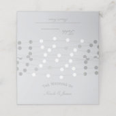 Witte Zilveren Strijklichten Moderne Huwelijkstafe Plaatskaartje (Buitenkant ongevouwen)