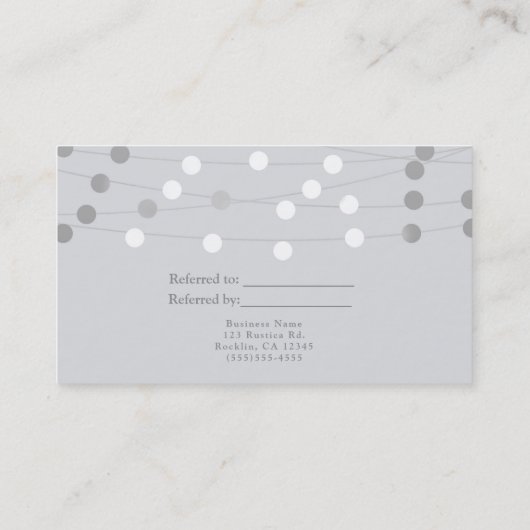 Witte Zilveren String Lights Modern Verwijs Een Vr Aanbevelingskaartje (Achterkant)