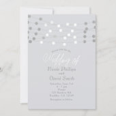 Witte Zilveren String Lights Moderne Chique Bruilo Kaart (Voorkant)