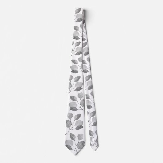 Witte zilveren Stropdas Eucalyptus Weddenschap (Voorkant)