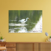 Witte zilveren vleugels verpakt canvas print (Insitu (Woonkamer))