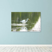 Witte zilveren vleugels verpakt canvas print (Insitu (Houten vloer))