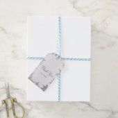 Witte & Zilveren Winter Sneeuwvlokken Elegante gun Cadeaulabel (Met Touw)