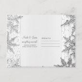 Witte & Zilveren Winter Sneeuwvlokken Save the Dat Aankondigingskaart (Achterkant)