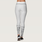 Witte Zilveren Zebra Wilde Dierprint Exotische Gla Leggings (Achterkant)
