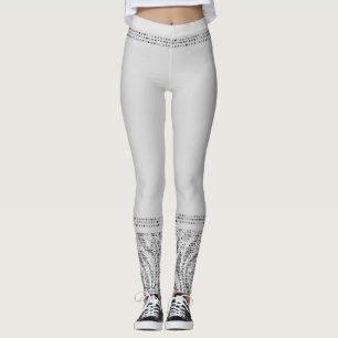 Witte Zilveren Zebra Wilde Dierprint Exotische Gla Leggings