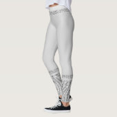 Witte Zilveren Zebra Wilde Dierprint Exotische Gla Leggings (Links)
