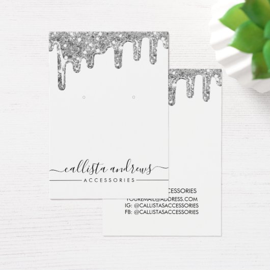 Witte zilveren zwarte glazen druppels, die beeldsc visitekaartje (Bureau)