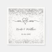 Witte zilverglitter elegant : mevrouw harthirbruil servet (Voorkant)