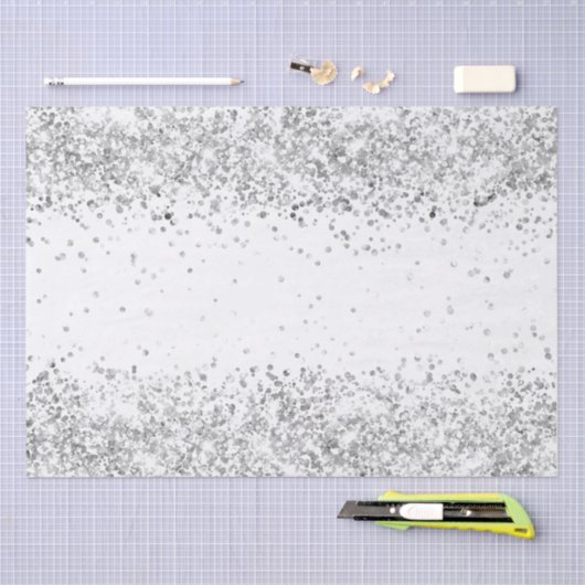 Witte zilverglitterssparren tissuepapier (Craft)