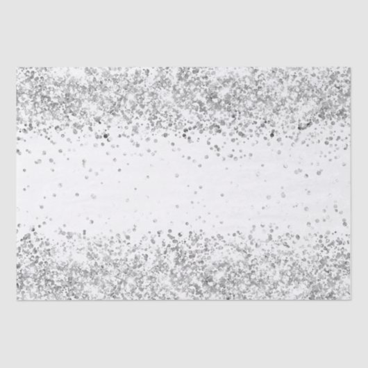 Witte zilverglitterssparren tissuepapier (Voorkant)