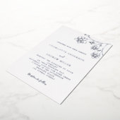 Witte zilverkleurige bruine bruiloft folie uitnodiging (Gedraaid)