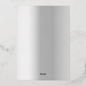Witte zilverkleurige bruine bruiloft folie uitnodiging (Achterkant)