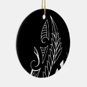 Witte zilvervis Nieuw-Zeelandse nationale symboolk Keramisch Ornament (Rechts)