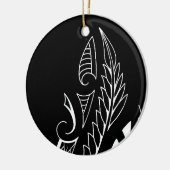 Witte zilvervis Nieuw-Zeelandse nationale symboolk Keramisch Ornament (Links)