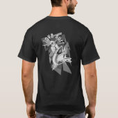 Witte zin en symbool "Ik hou van surf" T-shirt (Achterkant)