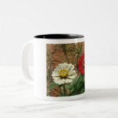 Witte Zinnia en Rode Zinnia Mok (Voorkant links)