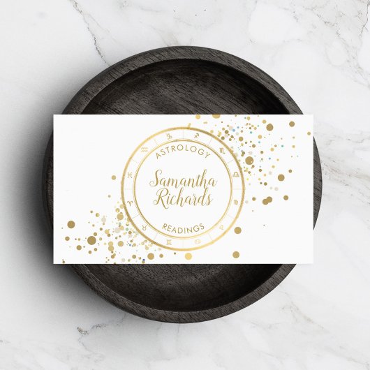 Witte Zodiac Astrologie gouden sterren Visitekaartje