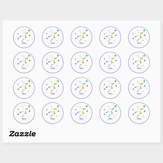 Witte Zodiac Virgo Rainbow Sticker (Vel)