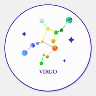 Witte Zodiac Virgo Rainbow Sticker
