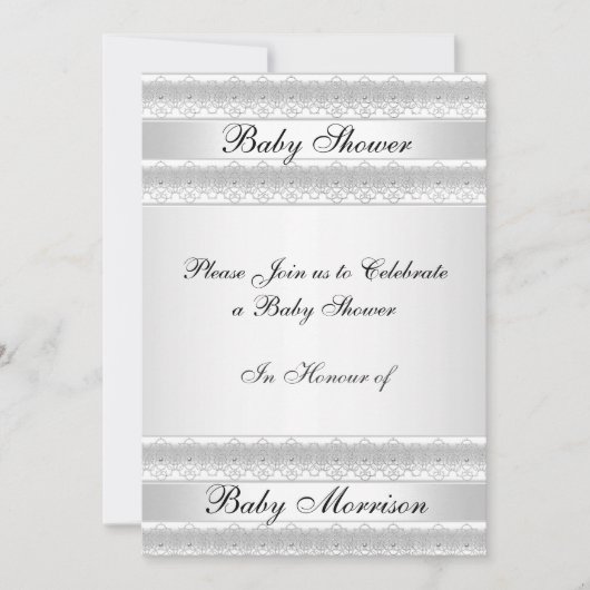 Witte zoete Baby Shower Feest Uitnodiging (Voorkant)