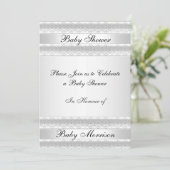 Witte zoete Baby Shower Feest Uitnodiging (Staand voorkant)