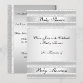 Witte zoete Baby Shower Feest Uitnodiging (Voorkant / Achterkant)