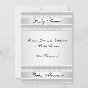 Witte zoete Baby shower Uitnodiging