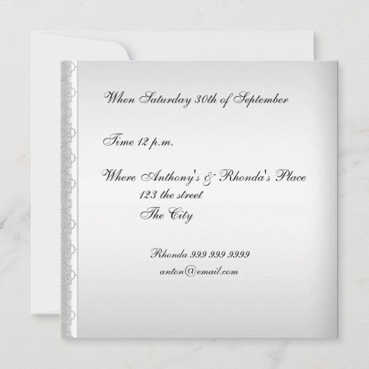 Witte zoete Baby shower Uitnodiging (Achterkant)