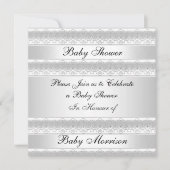 Witte zoete Baby shower Uitnodiging (Voorkant)