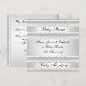 Witte zoete babyshowerfeest uitnodiging (Voorkant / Achterkant)