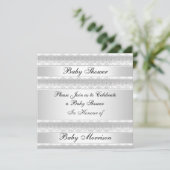 Witte zoete babyshowerfeest uitnodiging (Staand voorkant)