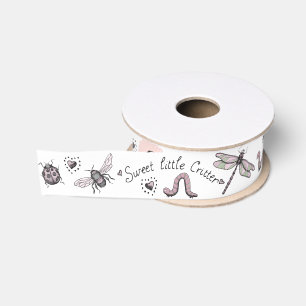 Witte Zoete Kleine Beestje Insectenlint Grosgrain Lint