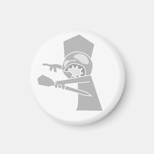 Witte Zombie Koning Magneet (Voorkant)