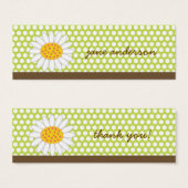 Witte Zomer Daisy Fun Custom Bedankt Cadeau Label  Mini Visitekaartjes (Voorkant /achterkant)