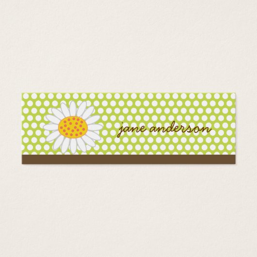 Witte Zomer Daisy Fun Custom Bedankt Cadeau Label  Mini Visitekaartjes (Voorkant)