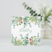 Witte zomerbloemen Verjaardag uitnodiging (Staand voorkant)