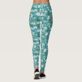 Witte zomerdagen op Aqua Leggings (Achterkant)