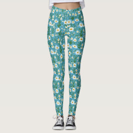 Witte zomerdagen op Aqua Leggings